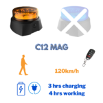 C12MAG LED beacon with battery and remote control (080416)