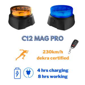C12MAG PRO LED beacon with battery and remote control (080408)